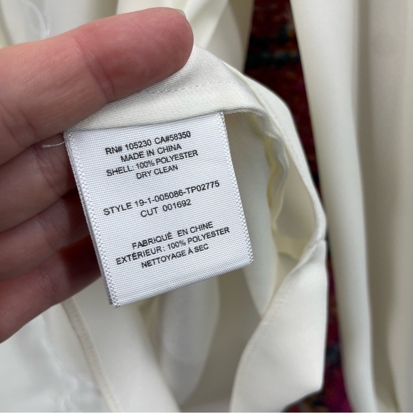 JOIE Teda Floral Embroidered Hidden Button Down Blouse Off White/White Top - Picture 8 of 8